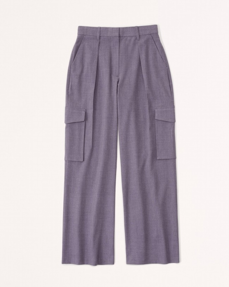 Abercrombie Tailored Utility Wide Leg Byxor Dam MörkGrå  | 9725-YCHDV