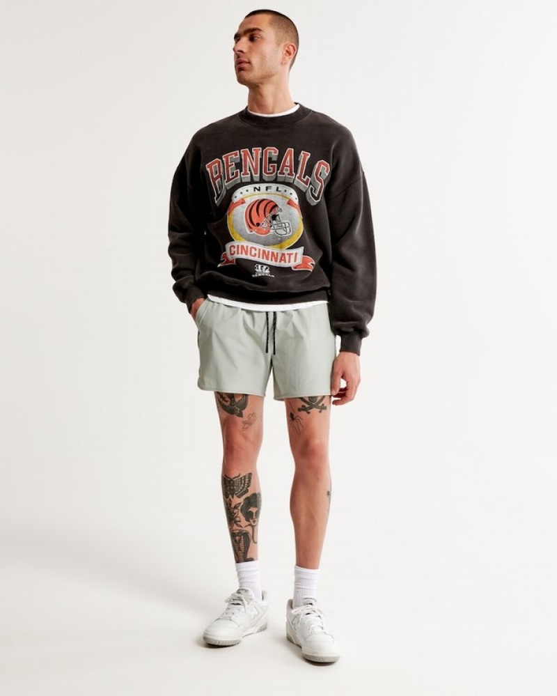 Abercrombie The 6 Inch Saturday Shorts Herr LjusGrå  | 0596-VNZKD