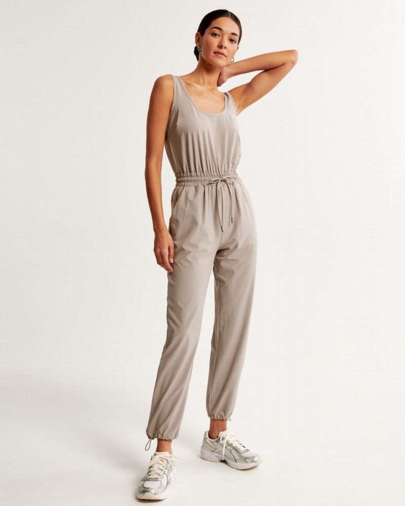 Abercrombie Traveler Jumpsuit Dam LjusGrå Bruna  | 9034-FQGWX