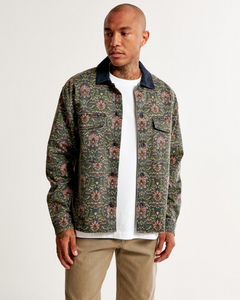 Abercrombie Twill Tapestry Jackor Herr Marinblå Blå  | 3147-MGTOF