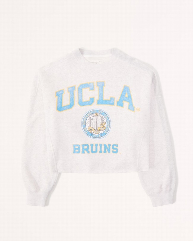 Abercrombie Ucla College Cutoff Crew Tröjor Dam LjusGrå  | 7401-YVDHQ