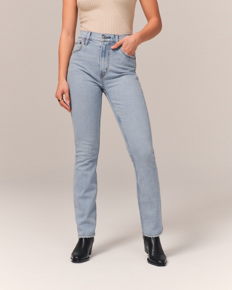 Abercrombie Ultra High Rise 90s Slim Straight Jeans Dam LjusBlå  | 1409-HVJWE