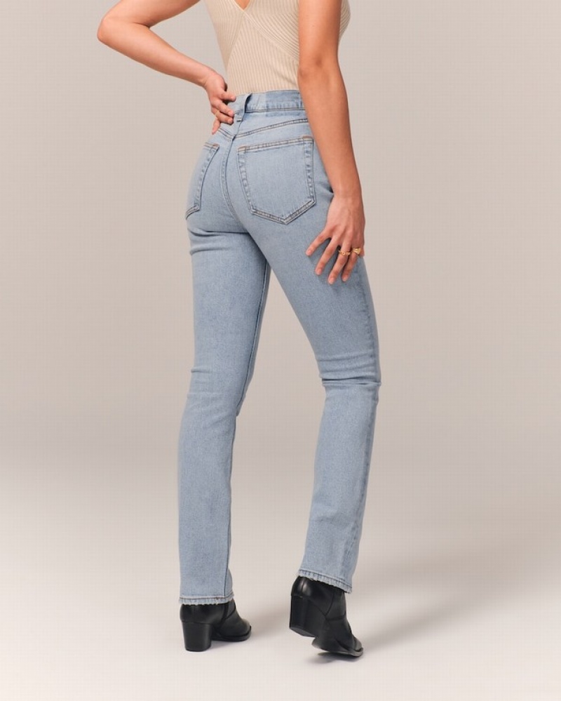 Abercrombie Ultra High Rise 90s Slim Straight Jeans Dam LjusBlå  | 1409-HVJWE