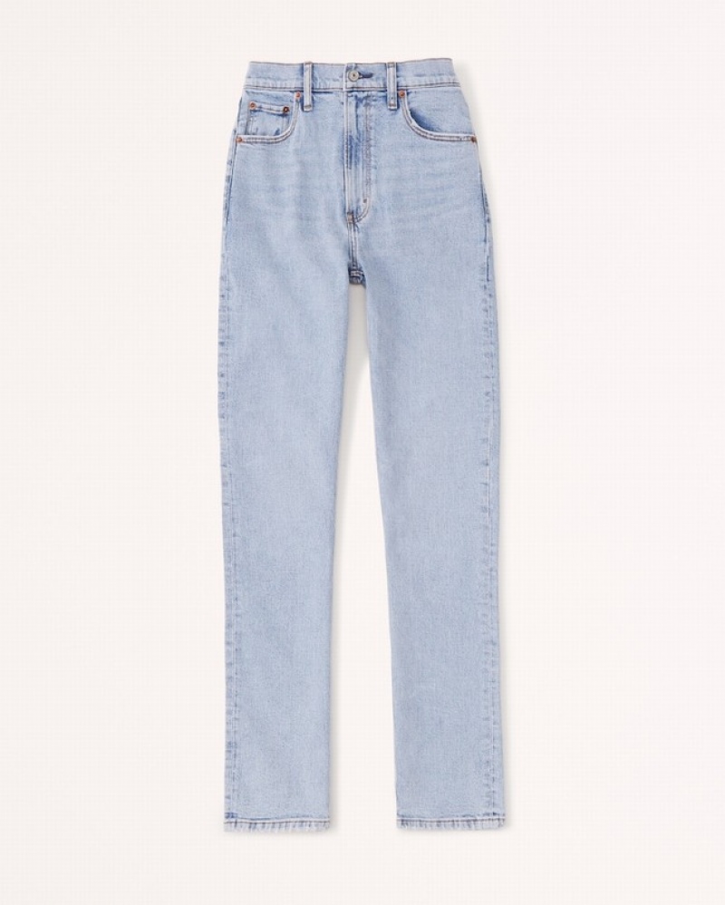 Abercrombie Ultra High Rise 90s Slim Straight Jeans Dam LjusBlå  | 1409-HVJWE