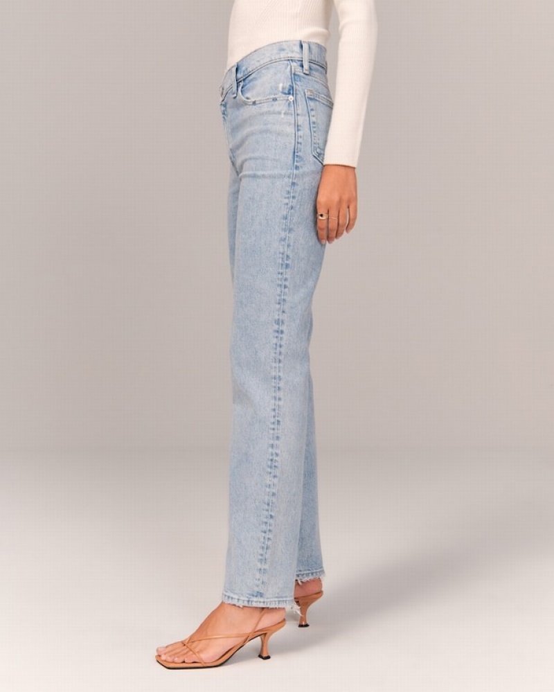 Abercrombie Ultra High Rise 90s Straight Jeans Dam Ljus | 4683-JCSFH