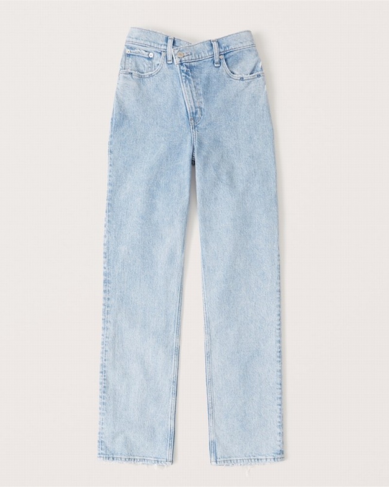 Abercrombie Ultra High Rise 90s Straight Jeans Dam Ljus | 4683-JCSFH