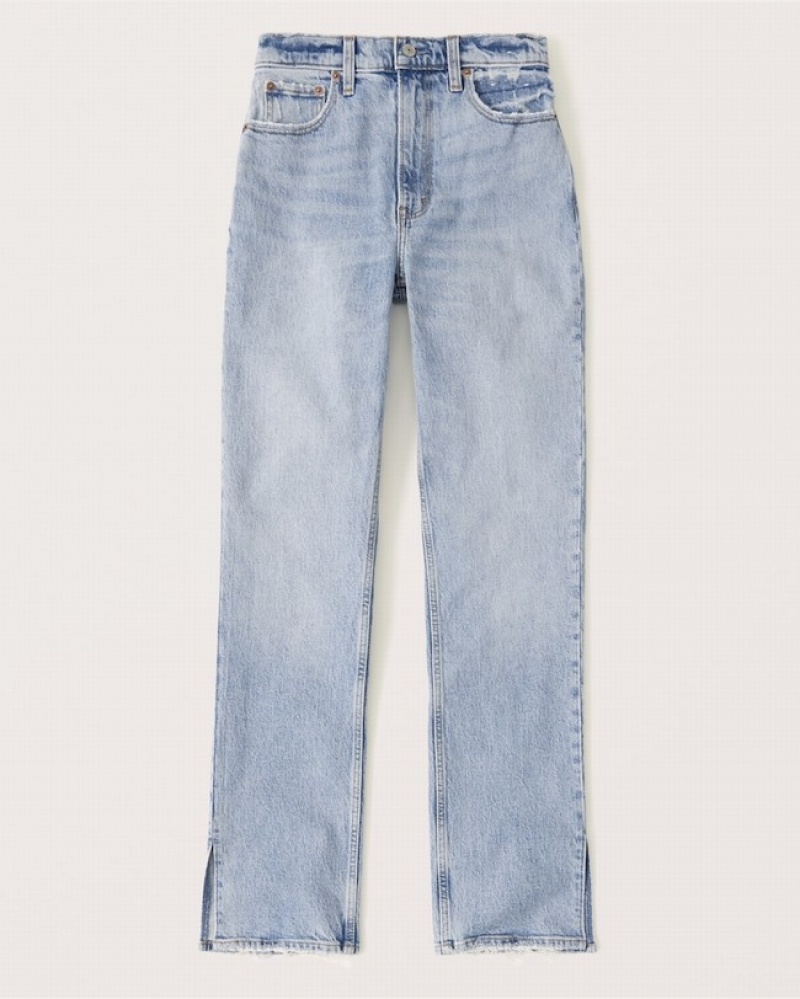 Abercrombie Ultra High Rise 90s Straight Jeans Dam Blå  | 1362-UQSLW