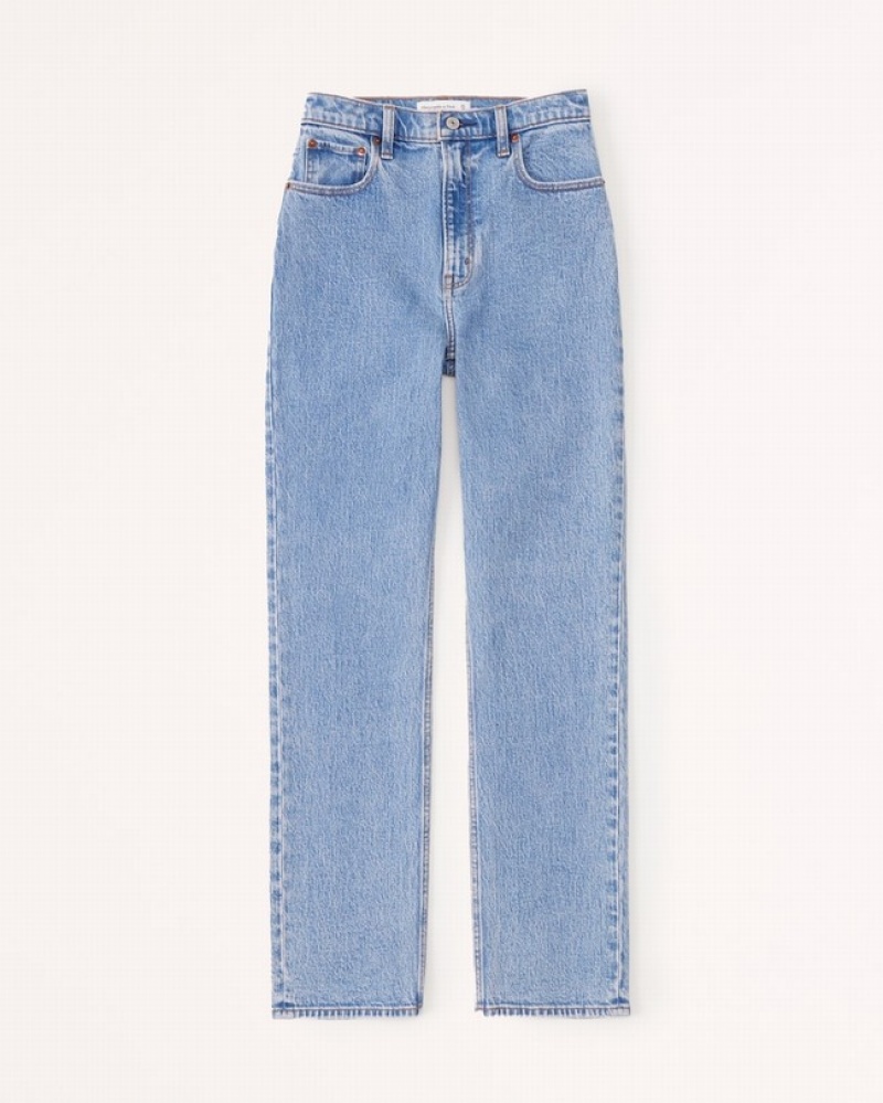 Abercrombie Ultra High Rise 90s Straight Jeans Dam Blå  | 4076-LNKVX