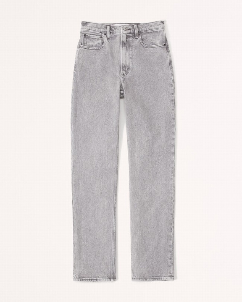 Abercrombie Ultra High Rise 90s Straight Jeans Dam LjusGrå  | 3148-TXUPN