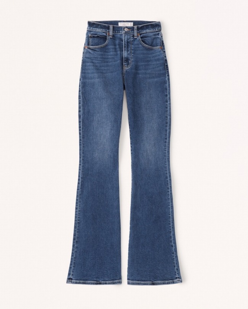 Abercrombie Ultra High Rise Stretch Flare Jeans Dam Marinblå  | 2973-EXDYL