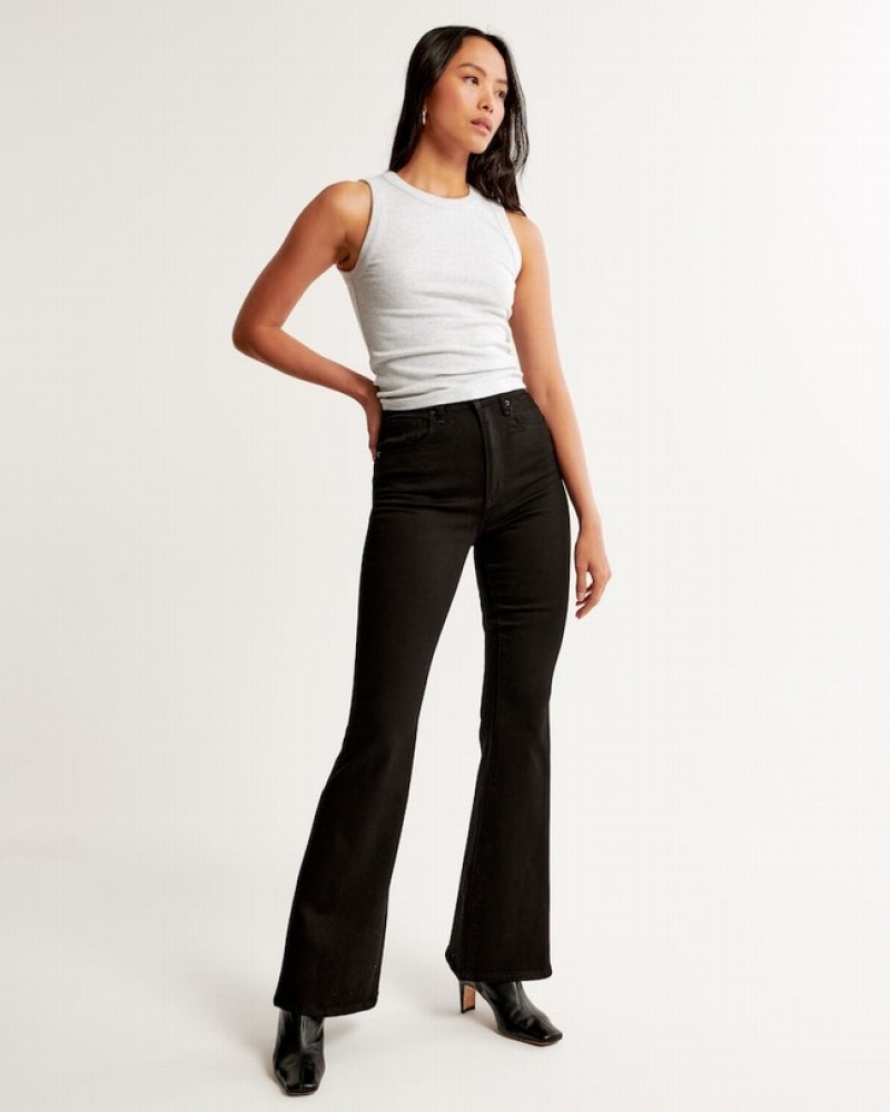 Abercrombie Ultra High Rise Stretch Flare Jeans Dam Svarta  | 5091-ASGCQ