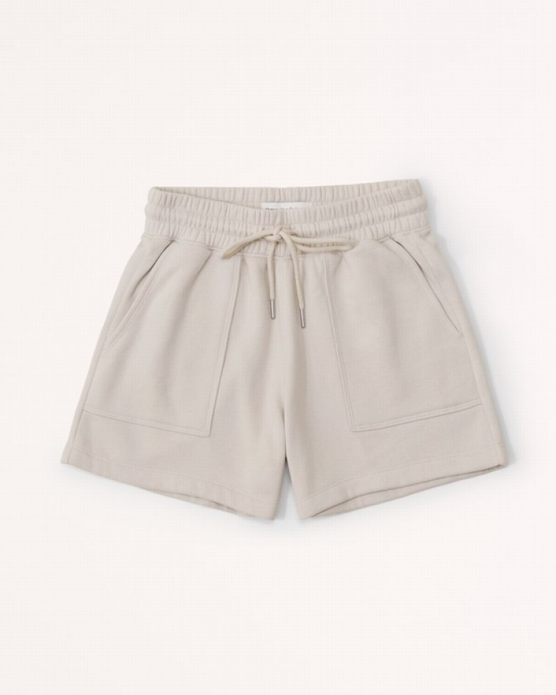 Abercrombie Utility Fleece Shorts Dam LjusBruna  | 8209-HDMEI