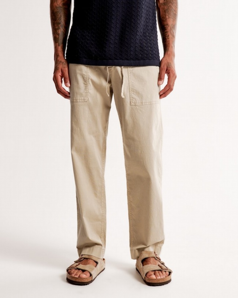 Abercrombie Utility Pull-on Byxor Herr LjusKhaki  | 9476-DEOUI