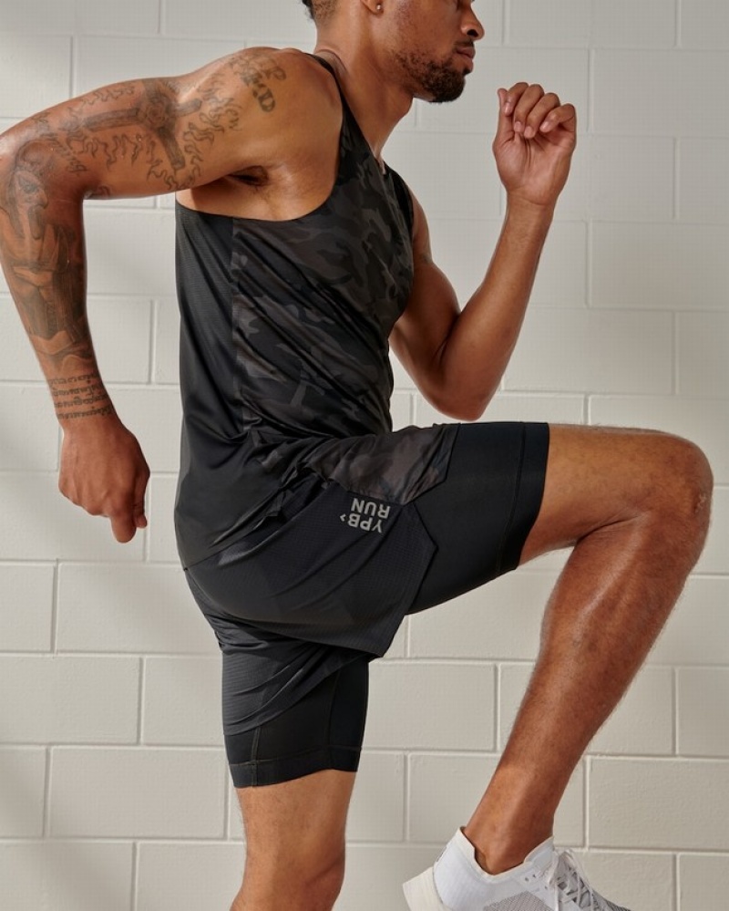 Abercrombie Ypb Lined Running Shorts Herr Camo   | 9370-HQXAS