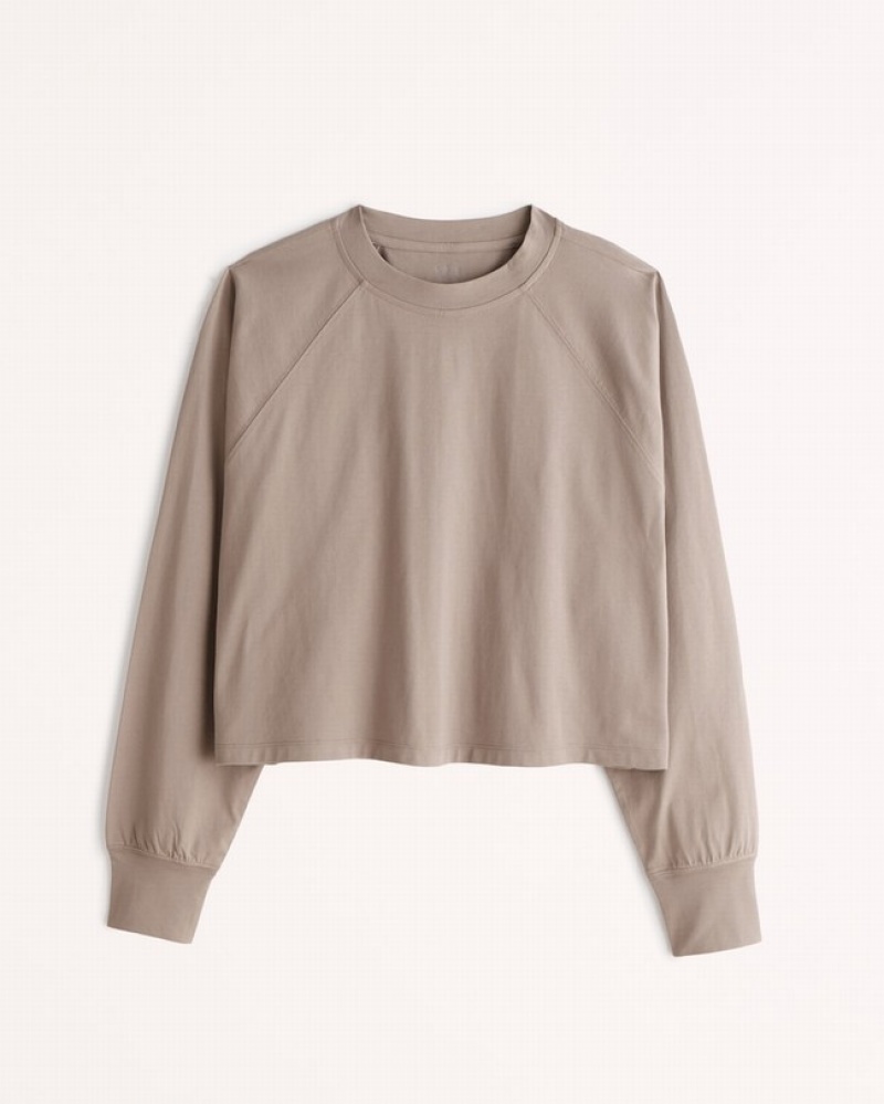 Abercrombie Ypb Long-sleeve Easy T-shirt Dam Grå  | 4532-VHBWA