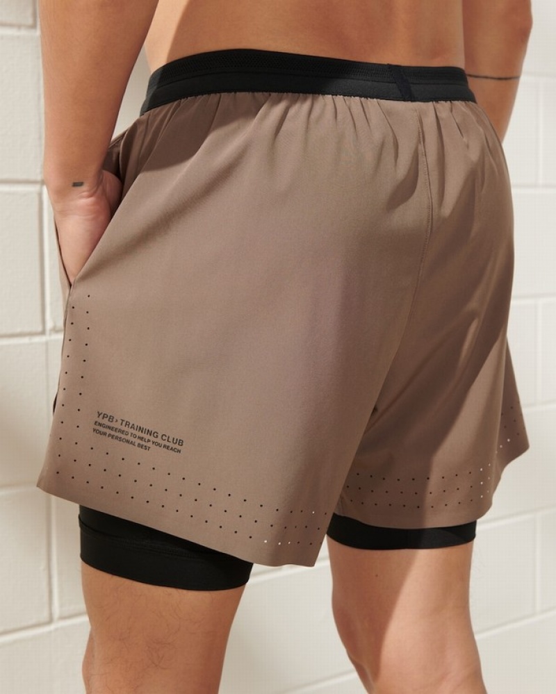 Abercrombie Ypb Motiontek 5 Inch Lined Flyaway Shorts Herr Grå  | 2798-AFXHZ