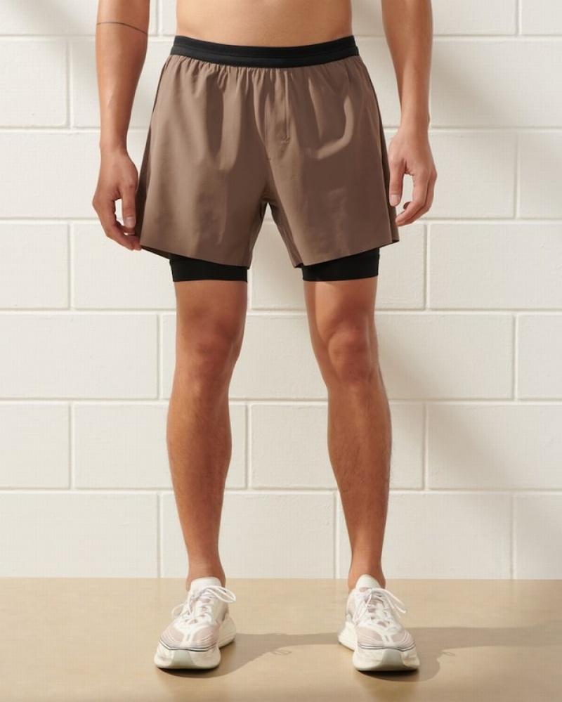 Abercrombie Ypb Motiontek 5 Inch Lined Flyaway Shorts Herr Grå  | 2798-AFXHZ