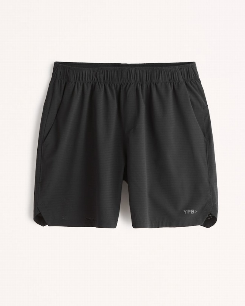 Abercrombie Ypb Motionvent 7 Inch Unlined Cardio Shorts Herr Svarta  | 7154-LGOKW