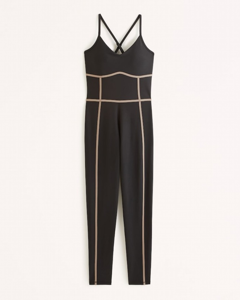 Abercrombie Ypb Sculptlux 7/8-length Corset Jumpsuit Dam Svarta  | 3460-QEWJR