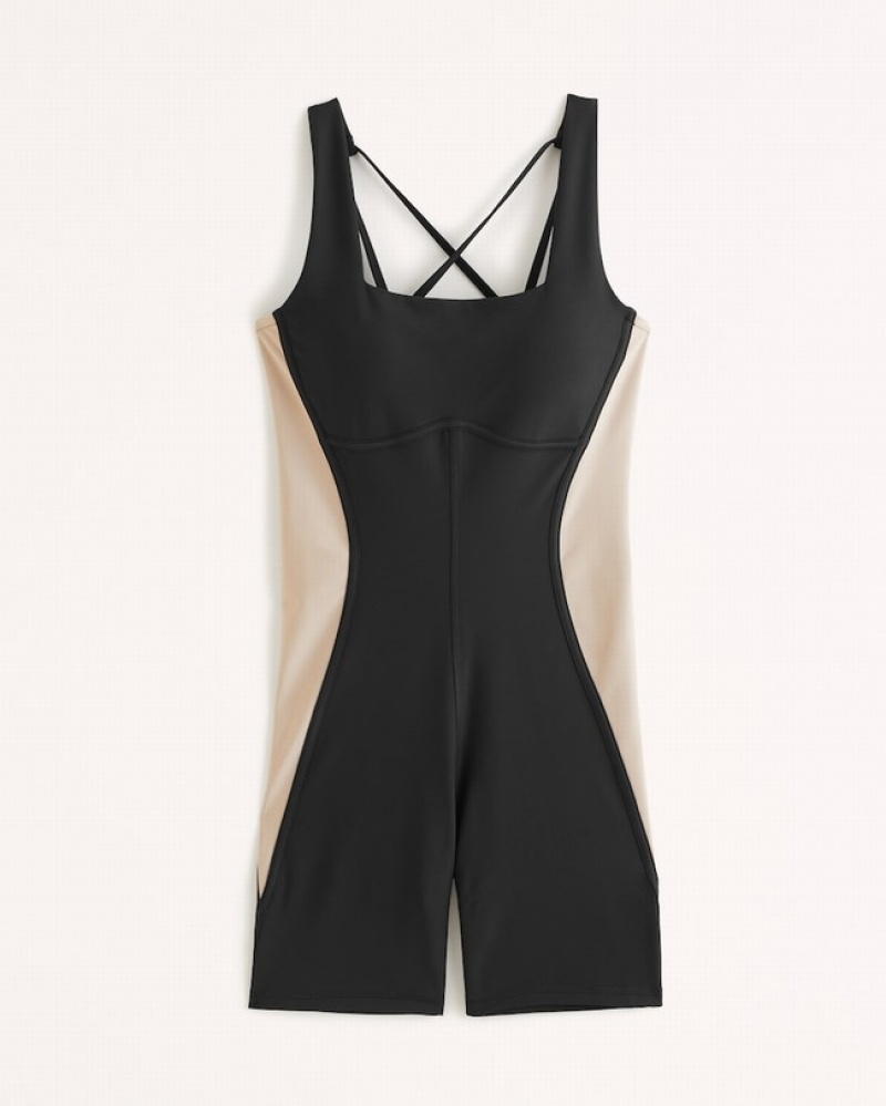 Abercrombie Ypb Sculptlux Loopback Jumpsuit Dam Svarta  | 3427-RCUTA