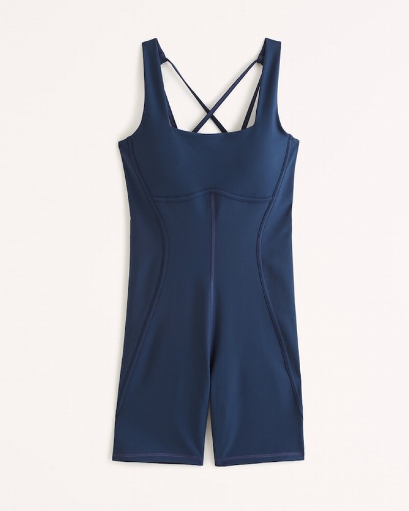 Abercrombie Ypb Sculptlux Loopback Jumpsuit Dam Blå  | 6518-FPIMQ