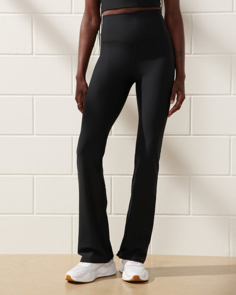 Abercrombie Ypb Sculptlux Slim Flare Zip Leggings Dam Svarta  | 2376-IVRCY