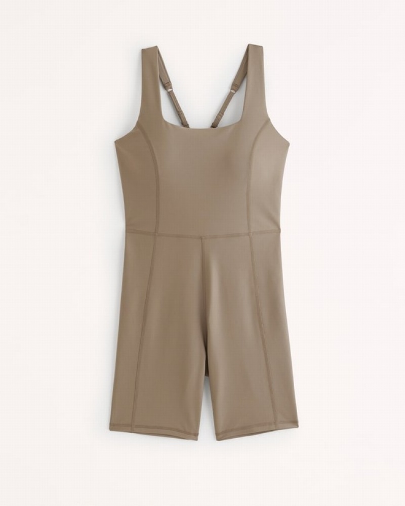 Abercrombie Ypb Sculptlux Squareneck Jumpsuit Dam Grå  | 8361-VAJTW