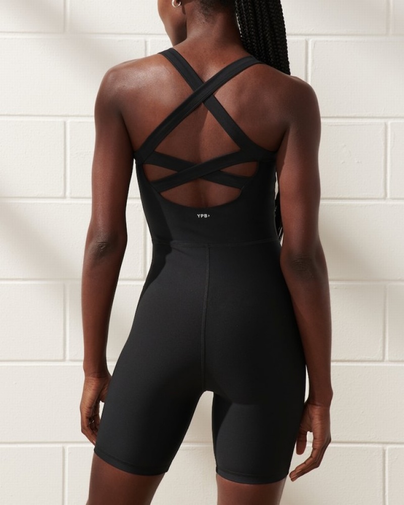 Abercrombie Ypb Sculptlux Strappy-back Jumpsuit Dam Svarta  | 7426-KHCPO