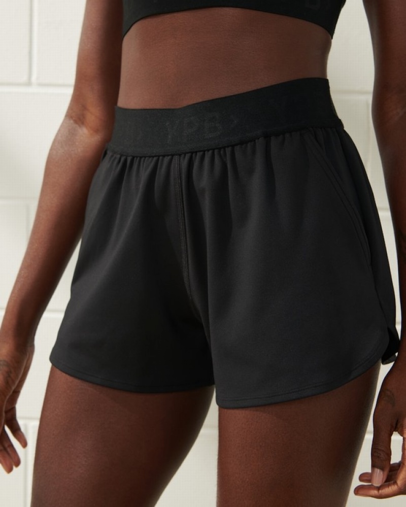 Abercrombie Ypb Sculptlux Unlined Workout Shorts Dam Svarta  | 5142-PMUDG