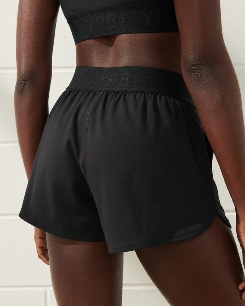 Abercrombie Ypb Sculptlux Unlined Workout Shorts Dam Svarta  | 5142-PMUDG