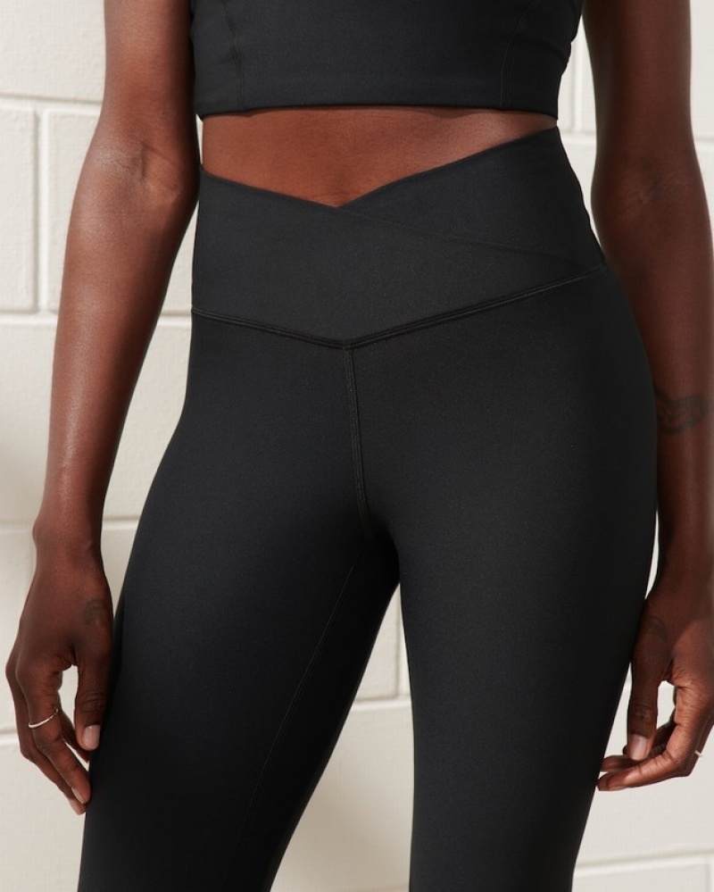 Abercrombie Ypb Sculptlux V-waist Flare Leggings Dam Svarta  | 5162-KZHOL