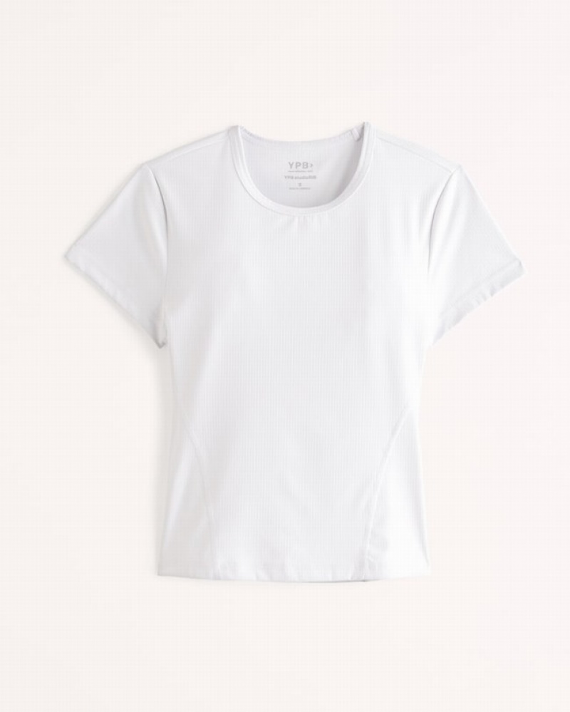 Abercrombie Ypb Studiorib Baby T-shirt Dam Vita  | 1029-TFHMX